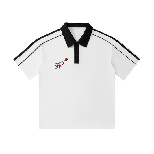 "He Rose" Fitted Short-Sleeve Polo Shirt