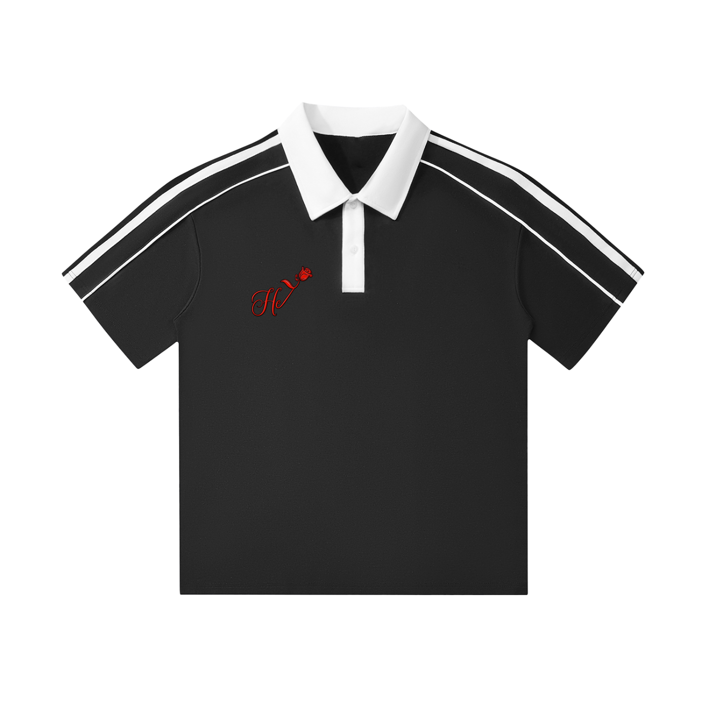 "He Rose" Fitted Short-Sleeve Polo Shirt