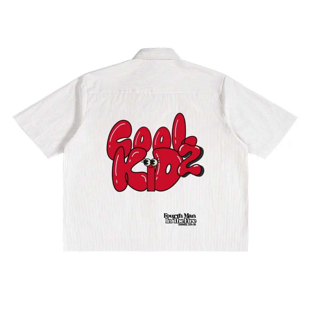 "Cool Kidz/Fourth Man" Oversized Vertical Stripe Boxy Shirt (PRE-ORDER)
