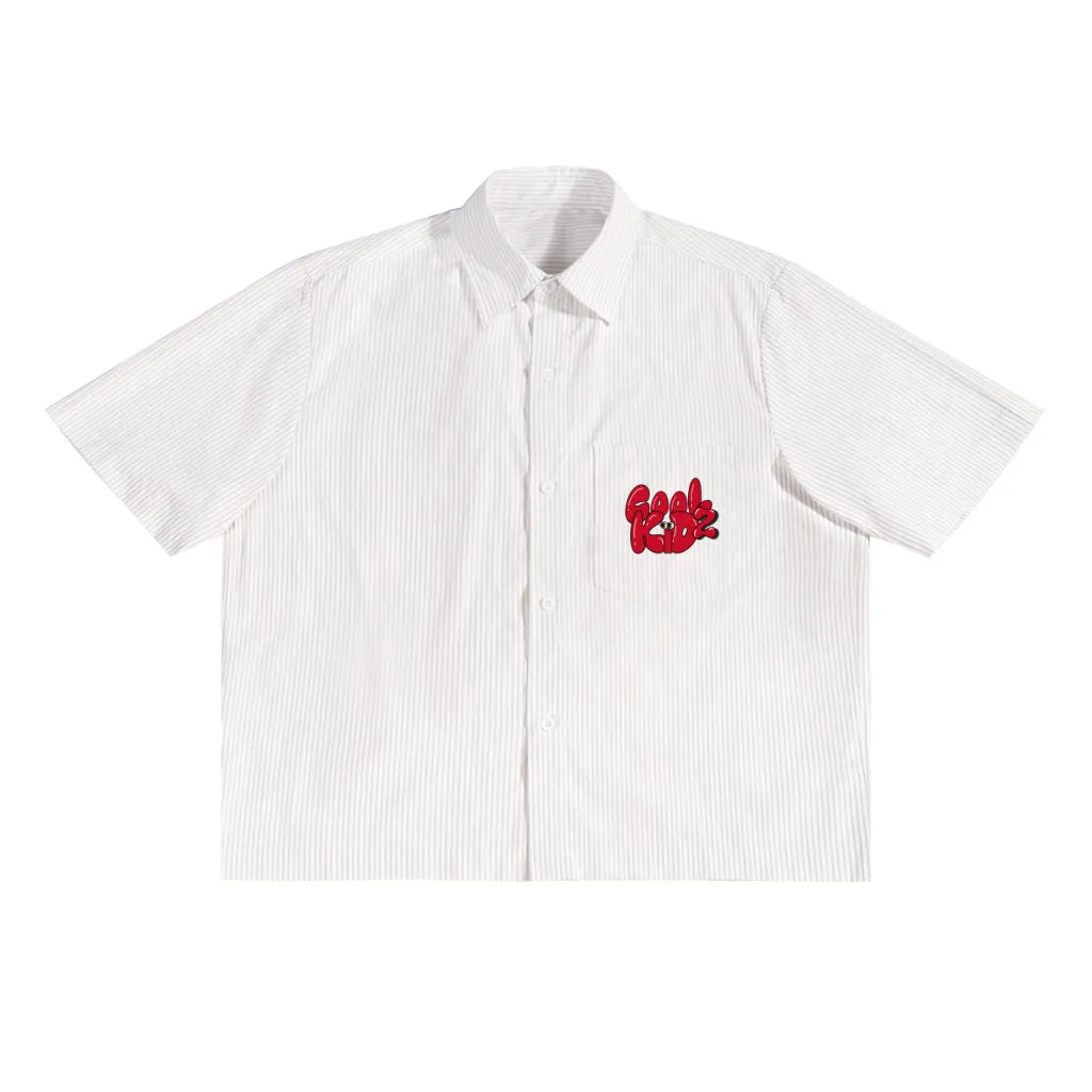 "Cool Kidz/Fourth Man" Oversized Vertical Stripe Boxy Shirt (PRE-ORDER)