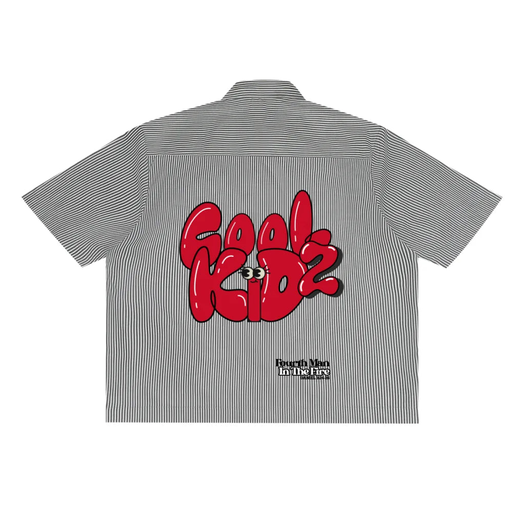 "Cool Kidz/Fourth Man" Oversized Vertical Stripe Boxy Shirt (PRE-ORDER)