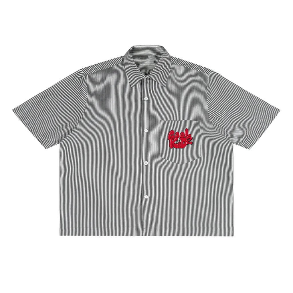 "Cool Kidz/Fourth Man" Oversized Vertical Stripe Boxy Shirt (PRE-ORDER)