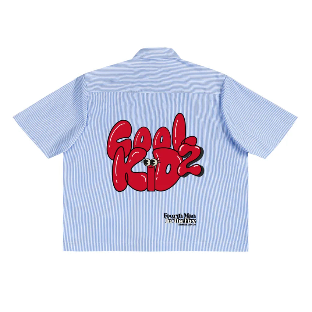 "Cool Kidz/Fourth Man" Oversized Vertical Stripe Boxy Shirt (PRE-ORDER)