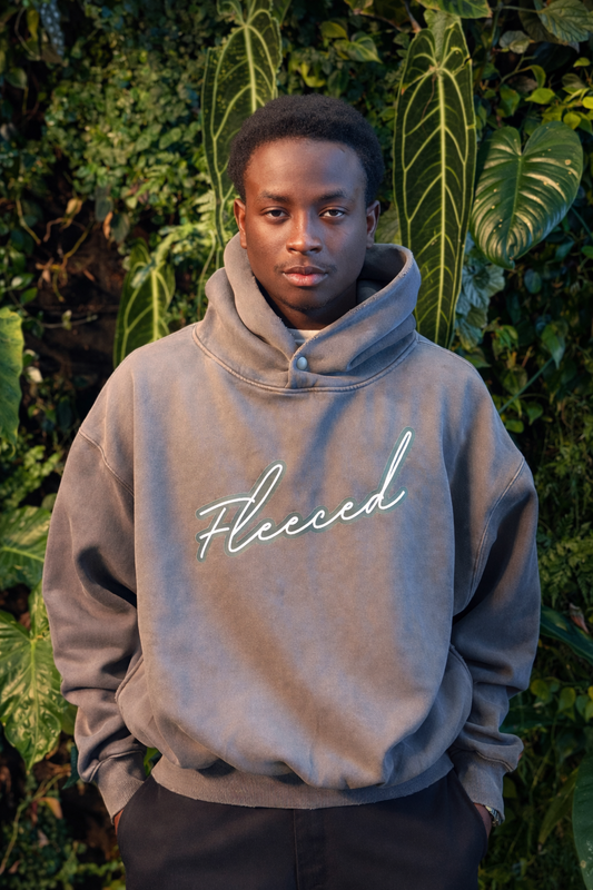 "Fleeced" Frayed Hoodie (side pockets)